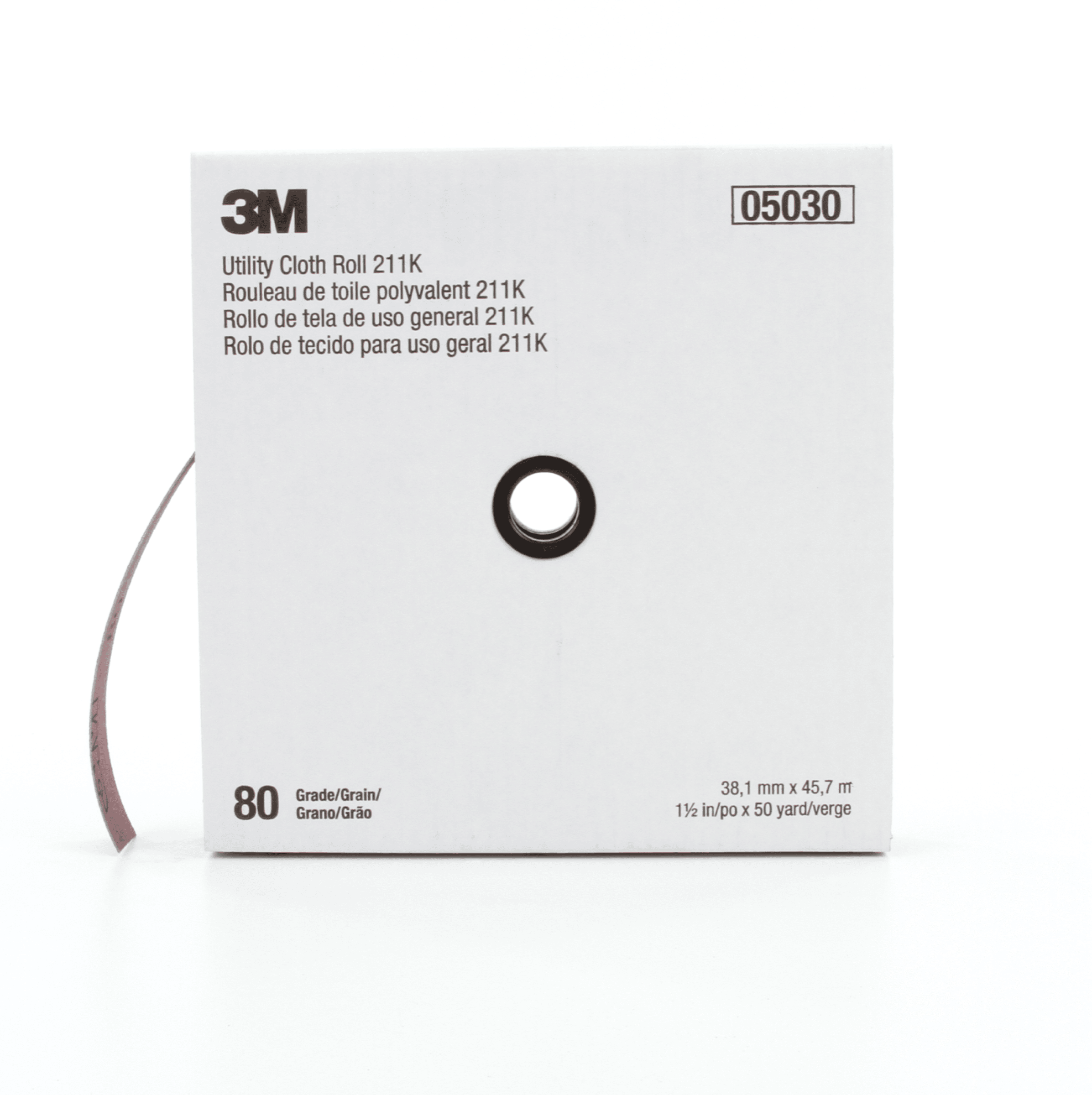 3M™ Utility Cloth Roll 211K, 80 J-weight, 1-1/2 in x 50 yd, Full-flex, 5 ea/Case