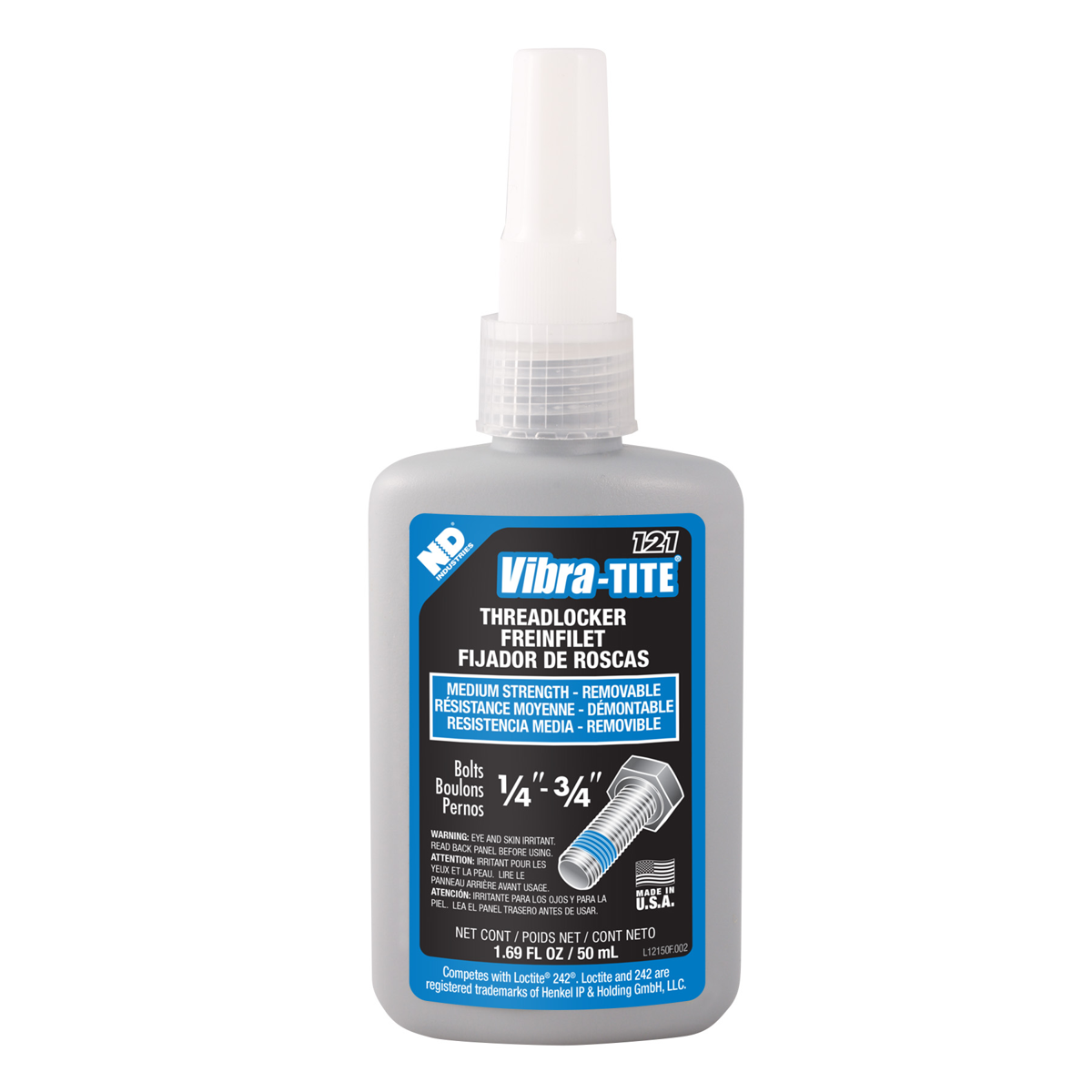 12150 - Vibra-Tite 121 Medium Strength Threadlocker - Blue - 50mL
