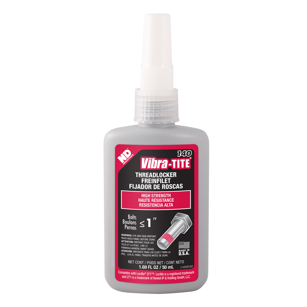 14050 - Vibra-Tite 140 High Strength Threadlocker - Red - 50mL