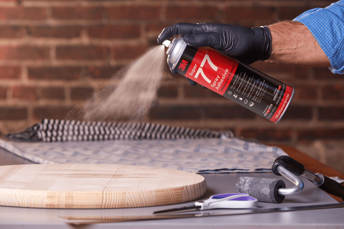 3M™ Super 77™ Multipurpose Spray Adhesive, 24 fl oz Can (Net Wt 16.75 oz), 12/Case, NOT FOR SALE IN CA AND OTHER STATES
