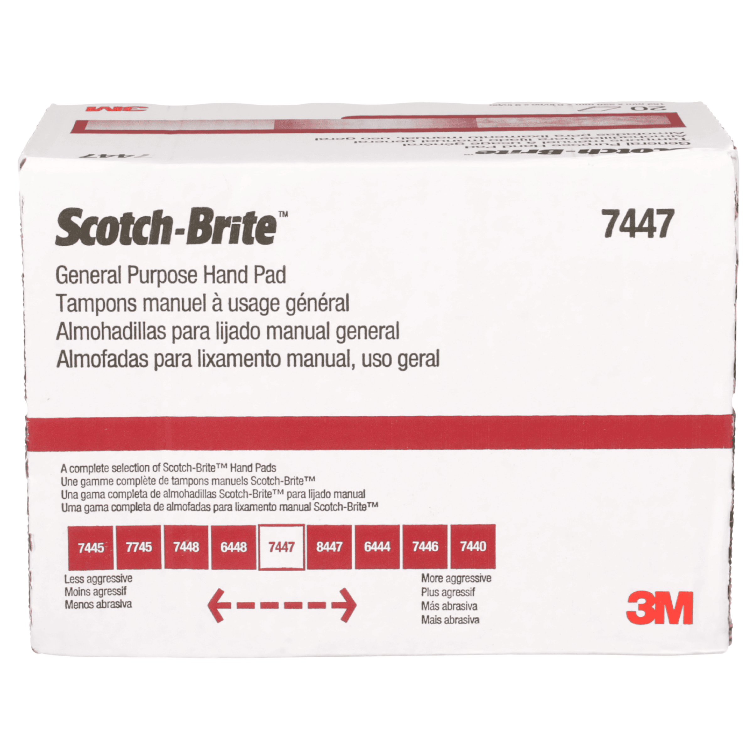 Scotch-Brite™ Hand Pad 7447, HP-HP, A/O Very Fine, Maroon, 6 in x 9 in, 20/Carton, 60 ea/Case