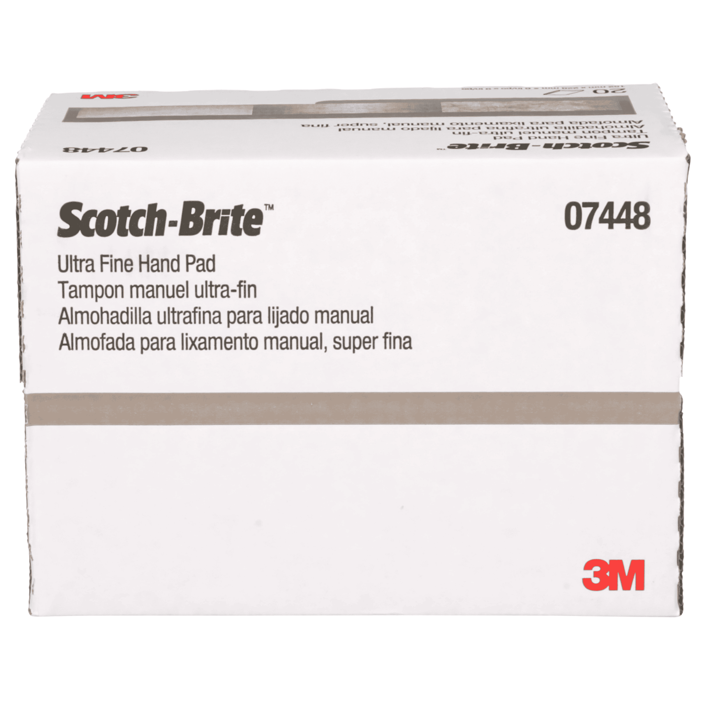 Scotch-Brite™ Hand Pad 7448, HP-HP, SiC Ultra Fine, Gray, 6 in x 9 in, 20/Carton, 60 ea/Case