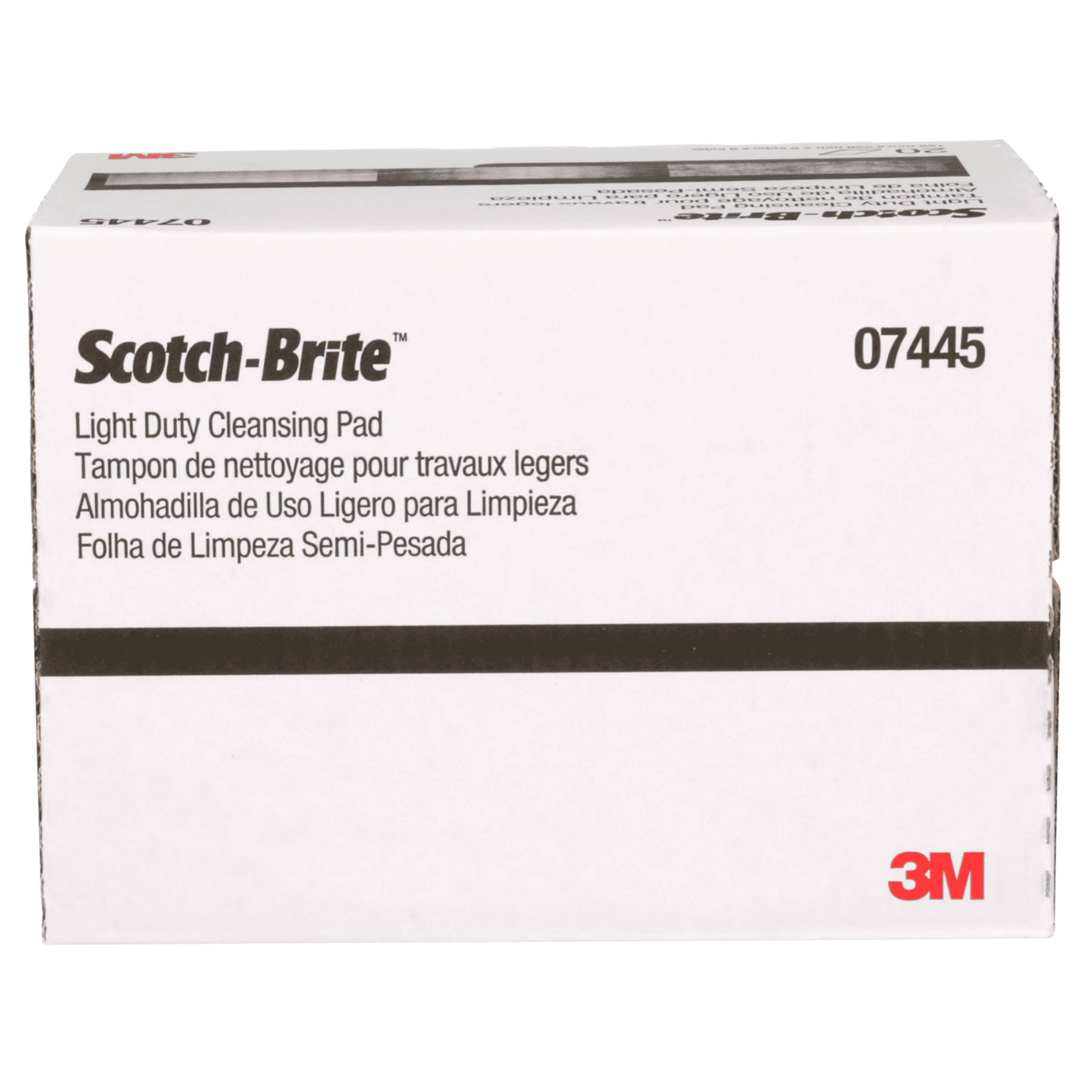 Scotch-Brite™ Light Cleansing Hand Pad 7445, HP-HP, Nepheline Syenite Super Fine, White, 6 in x 9 in, 20/Inner, 60 ea/Case