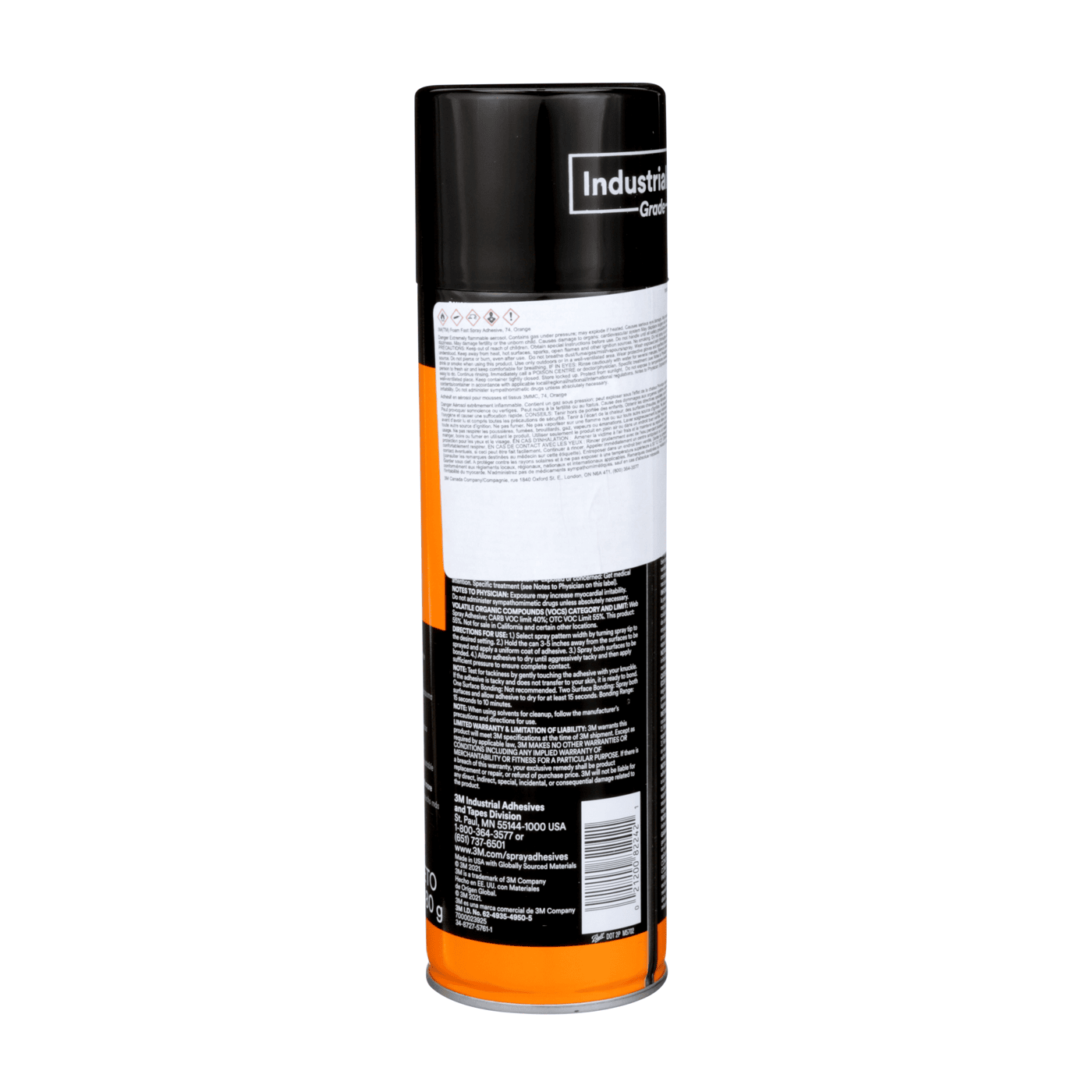 3M™ Foam Fast Spray Adhesive 74, Orange, 24 fl oz Can (Net Wt 16.9 oz), 12/Case, NOT FOR SALE IN CA AND OTHER STATES