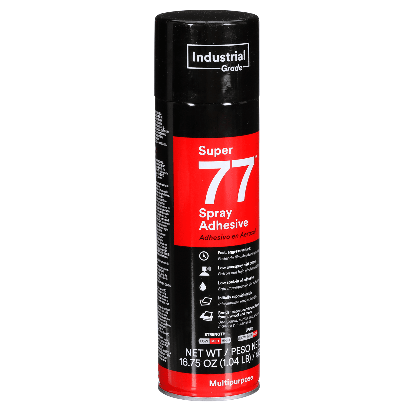 3M™ Super 77™ Multipurpose Spray Adhesive, 24 fl oz Can (Net Wt 16.75 oz), 12/Case, NOT FOR SALE IN CA AND OTHER STATES