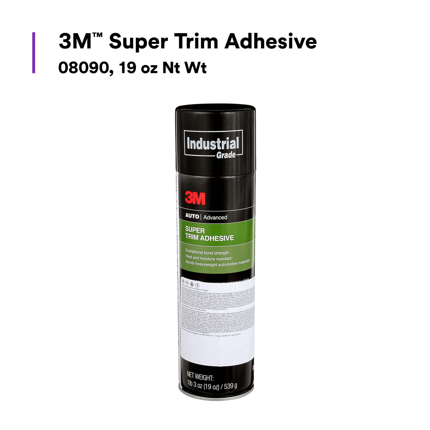 3M™ Super Trim Adhesive, 08090, 19 oz Nt Wt, 6 per case