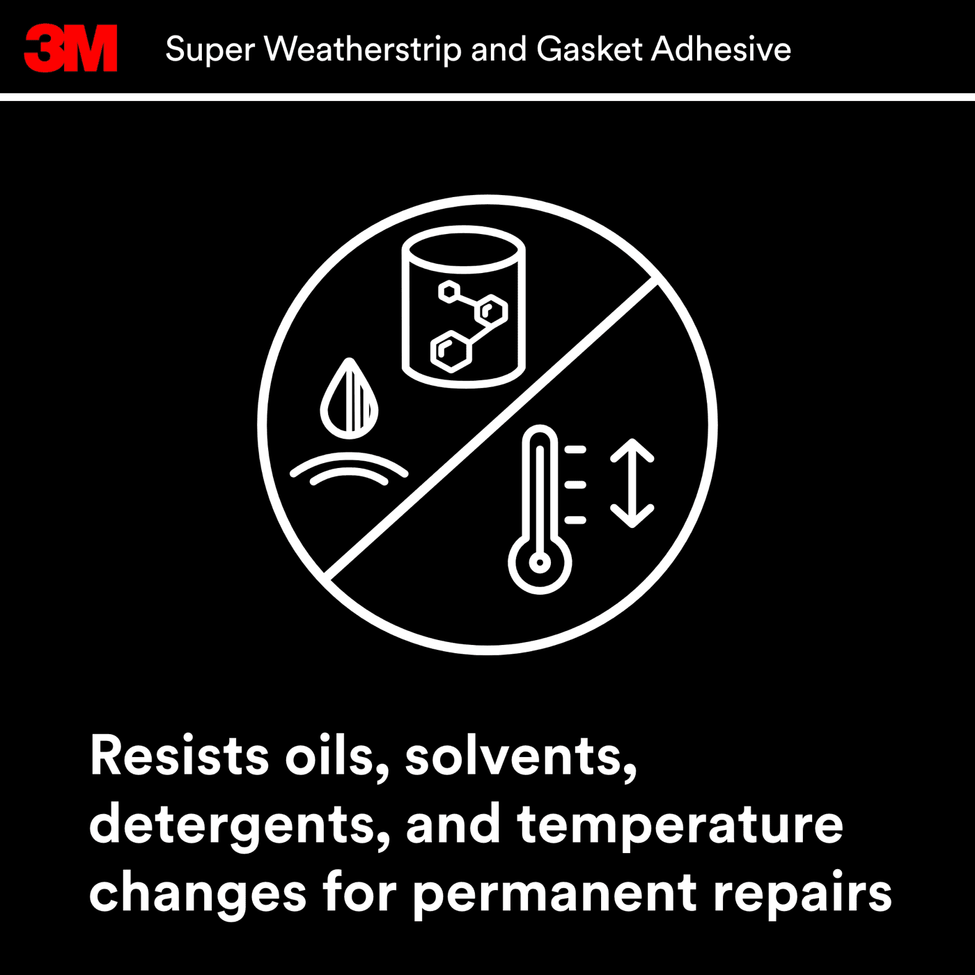 3M™ Super Weatherstrip and Gasket Adhesive, 08001, Yellow, 5 oz Tube, 6 per case