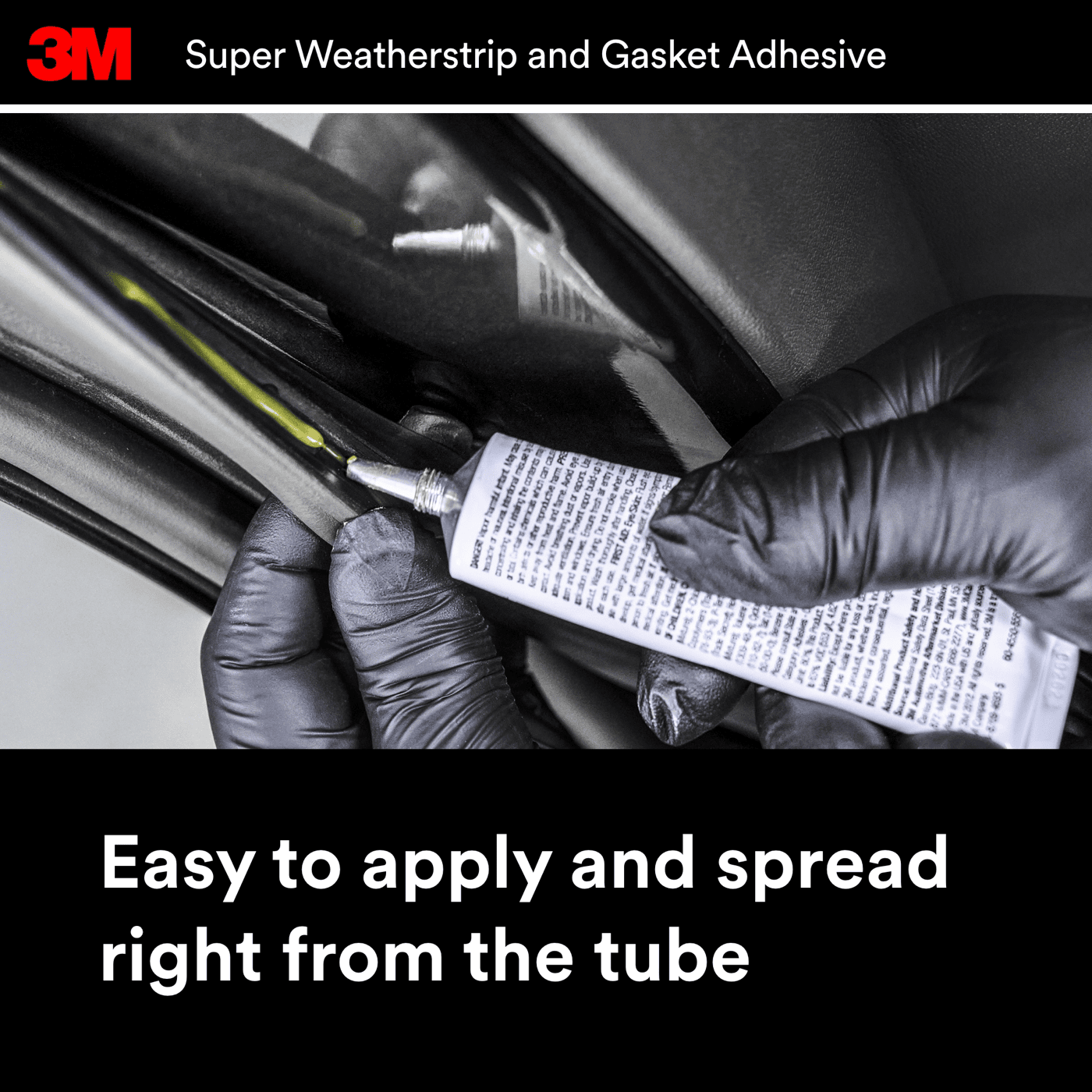 3M™ Super Weatherstrip and Gasket Adhesive, 08001, Yellow, 5 oz Tube, 6 per case