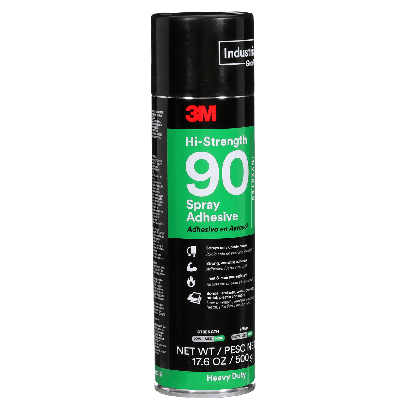 3M™ Hi-Strength Spray Adhesive 90, Inverted, Clear, 24 fl oz Can (Net Wt 17.6 oz), 12/Case, NOT FOR SALE IN CA AND OTHER STATES
