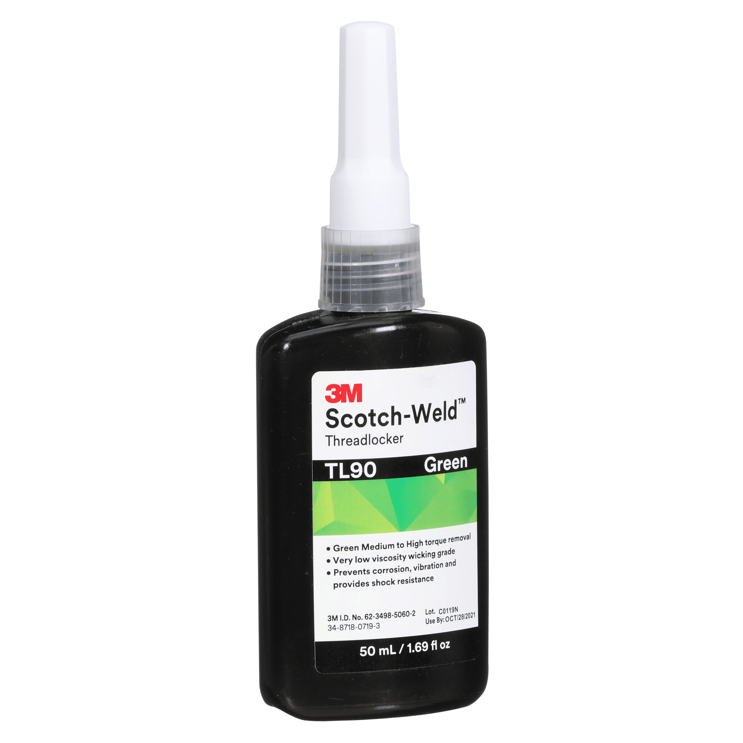 3M™ Scotch-Weld™ Threadlocker TL90, Green, 50 mL Bottle, 10/case