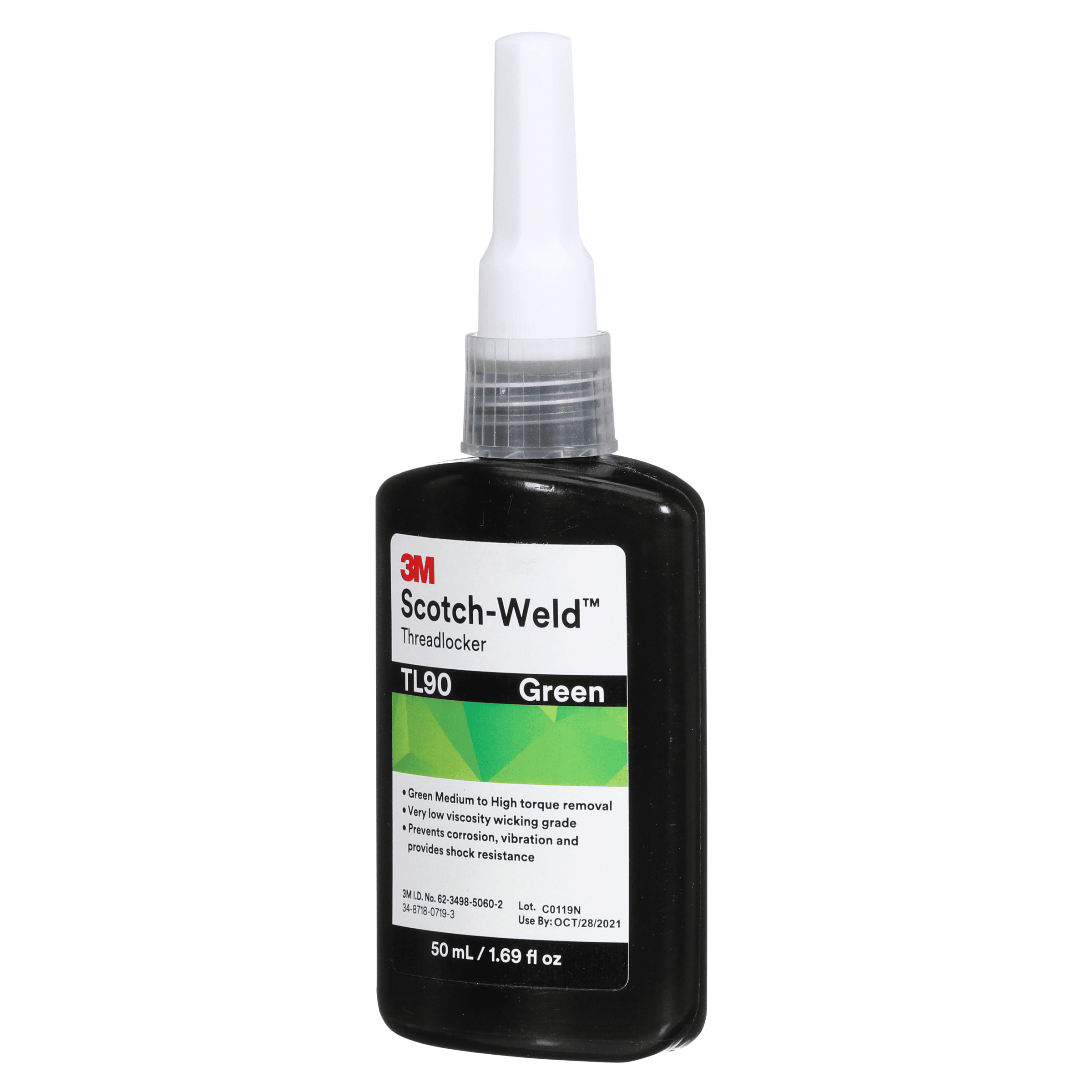 3M™ Scotch-Weld™ Threadlocker TL90, Green, 50 mL Bottle, 10/case