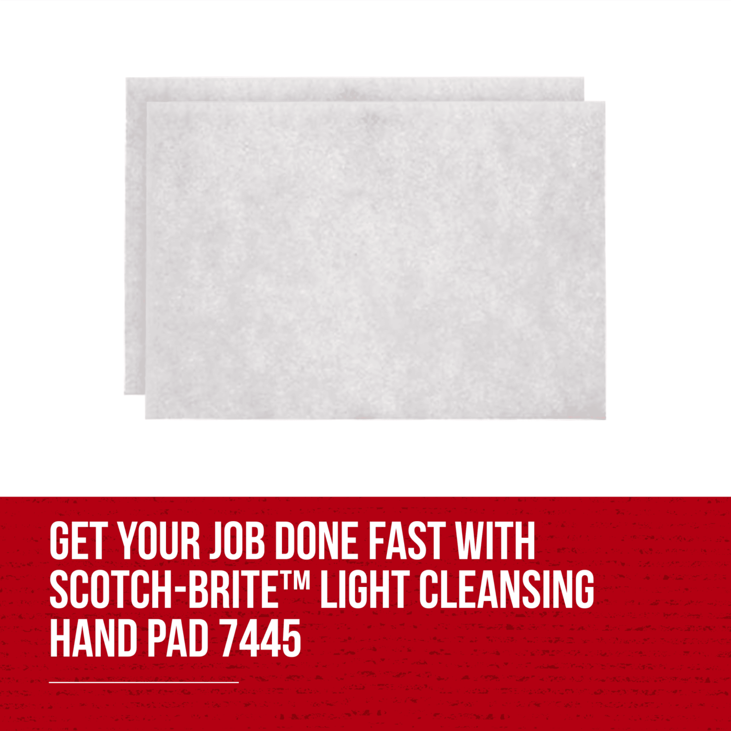 Scotch-Brite™ Light Cleansing Hand Pad 7445, HP-HP, Nepheline Syenite Super Fine, White, 6 in x 9 in, 20/Inner, 60 ea/Case