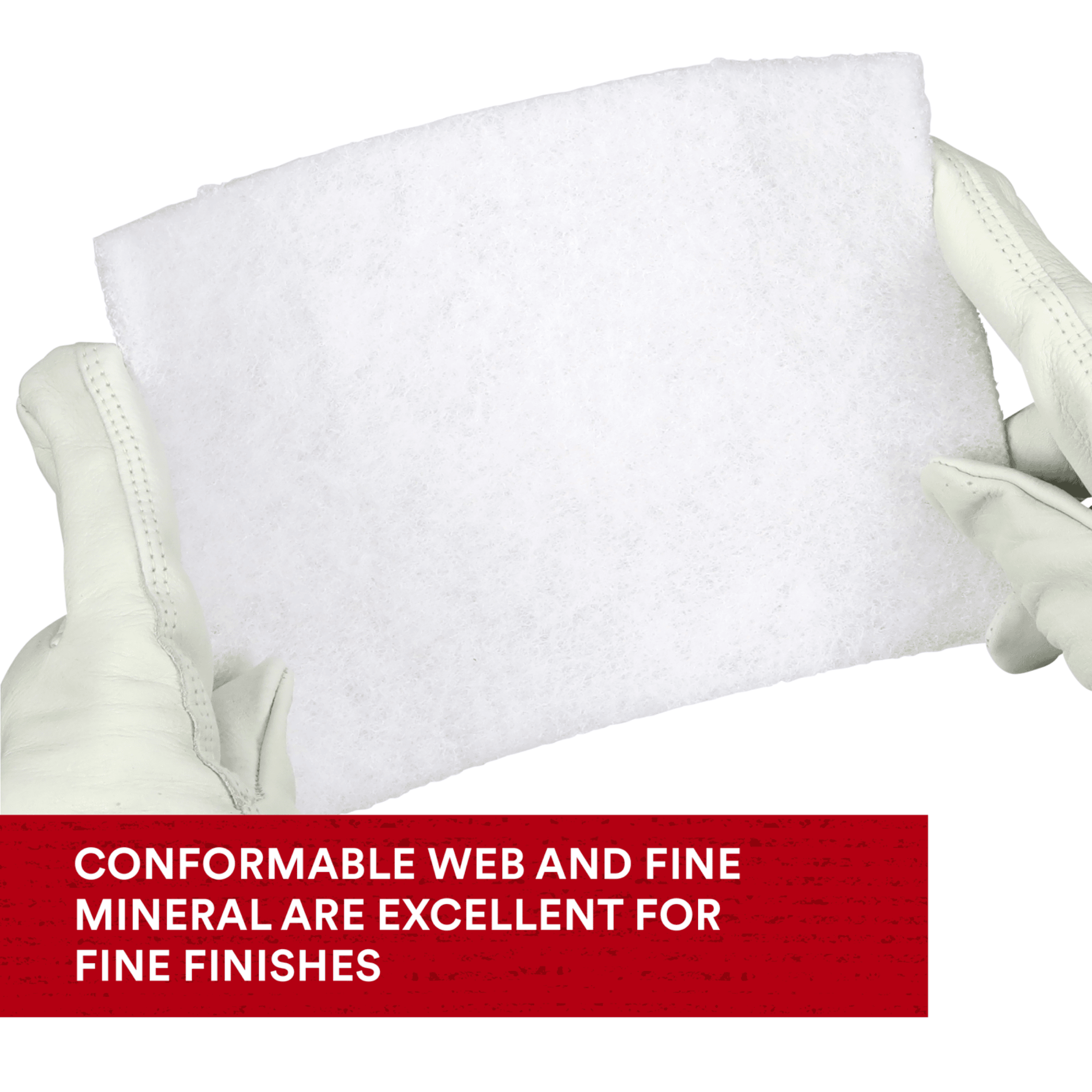 Scotch-Brite™ Light Cleansing Hand Pad 7445, HP-HP, Nepheline Syenite Super Fine, White, 6 in x 9 in, 20/Inner, 60 ea/Case
