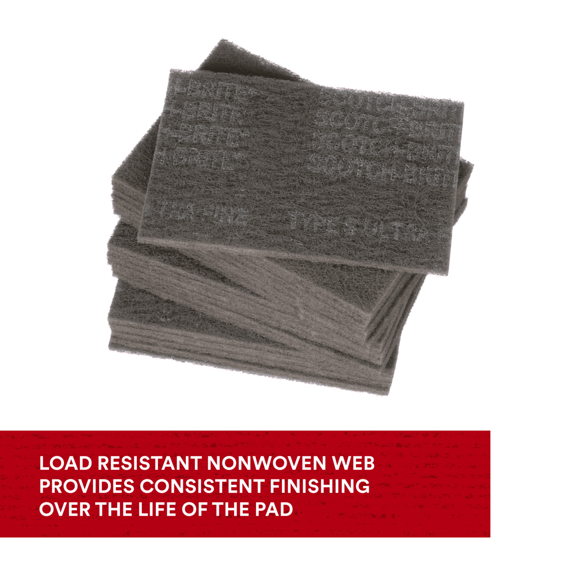 Scotch-Brite™ Hand Pad 7448, HP-HP, SiC Ultra Fine, Gray, 6 in x 9 in, 20/Carton, 60 ea/Case