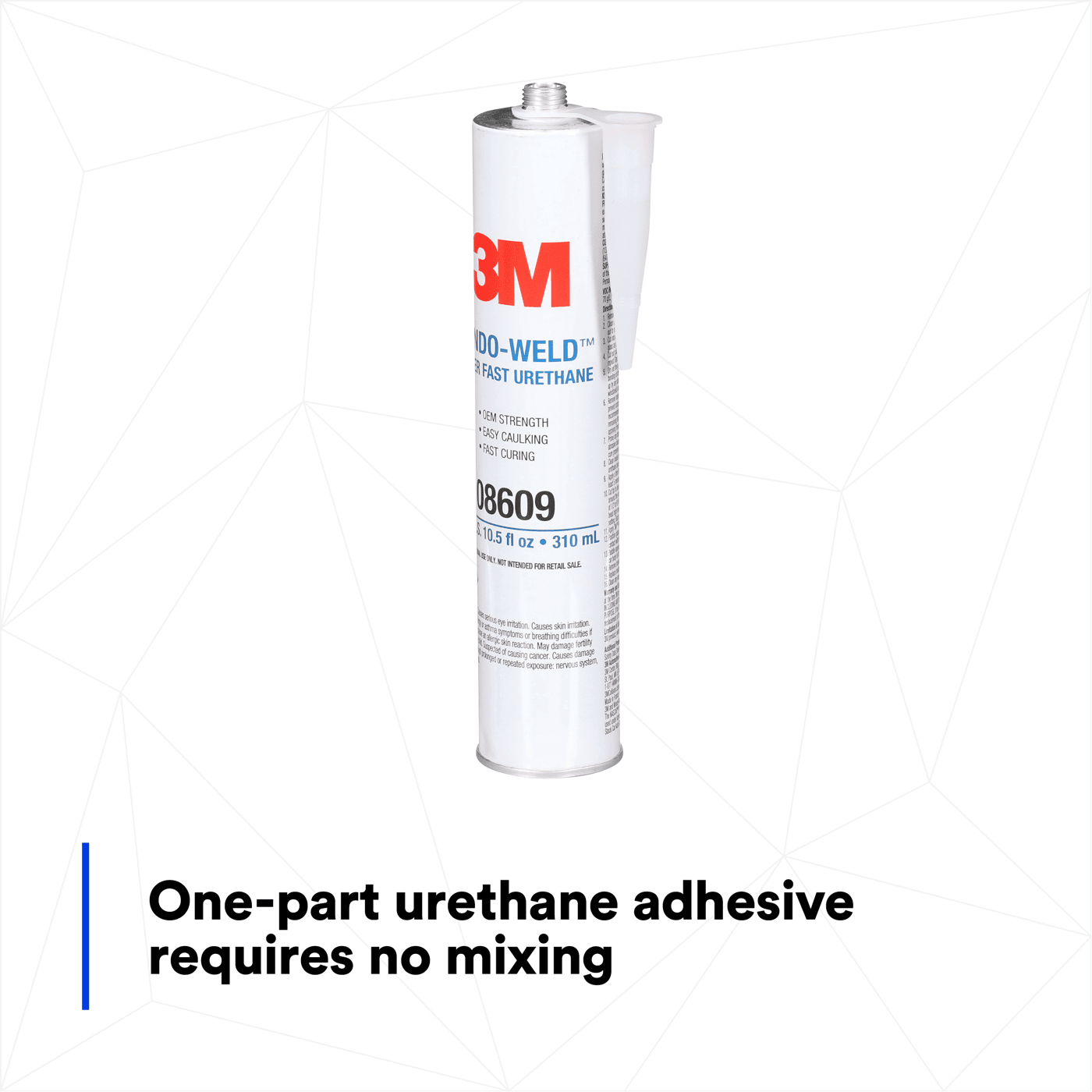 3M™ Windo-Weld™ Super Fast Urethane 08609, Black, 10.5 fl oz Cartridge 12/Case