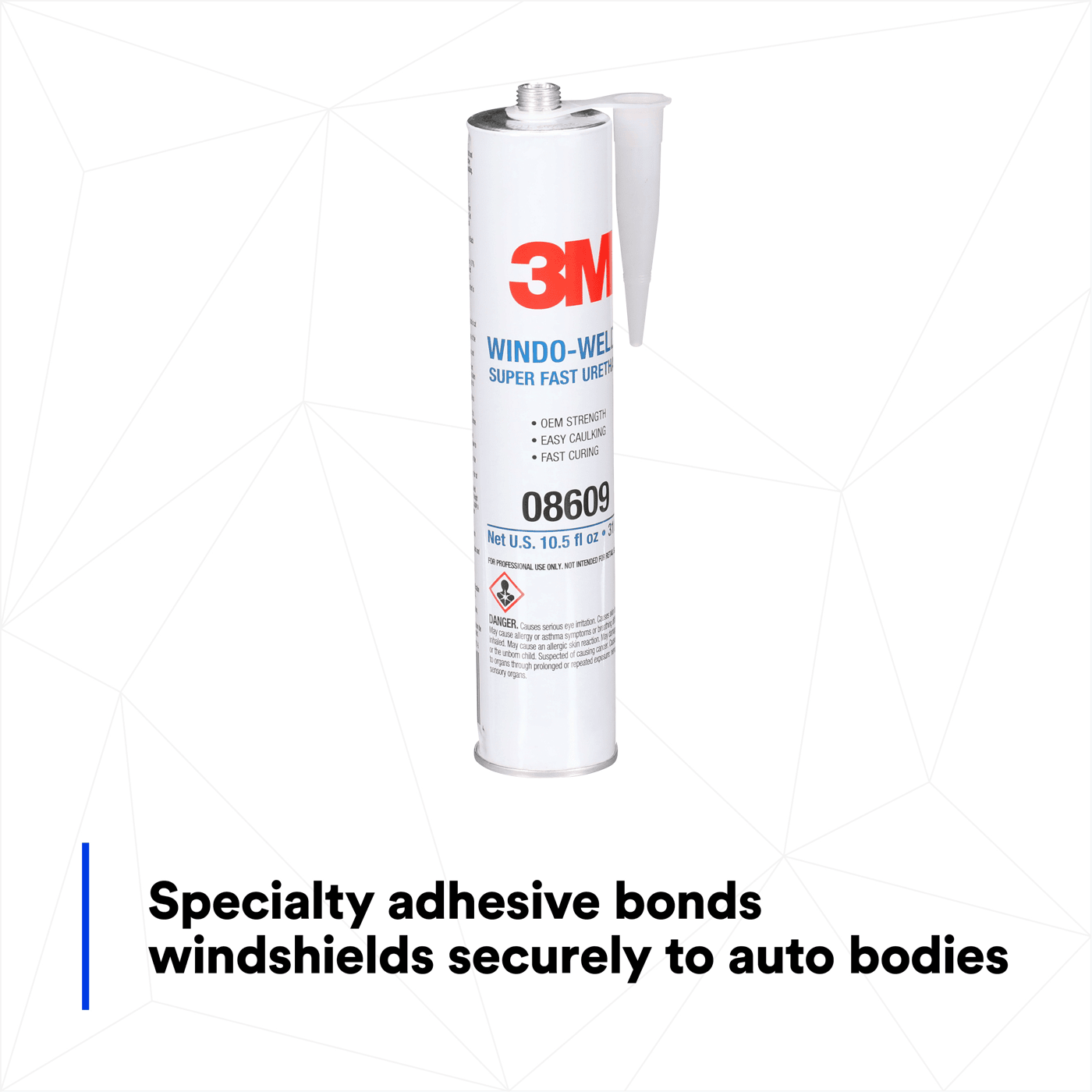 3M™ Windo-Weld™ Super Fast Urethane 08609, Black, 10.5 fl oz Cartridge 12/Case