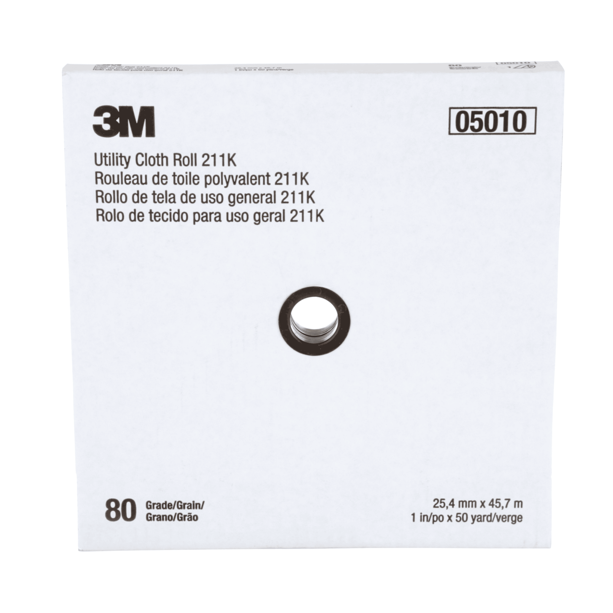 3M™ Utility Cloth Roll 211K, 80 J-weight, 1 in x 50 yd, Full-flex, 5 ea/Case