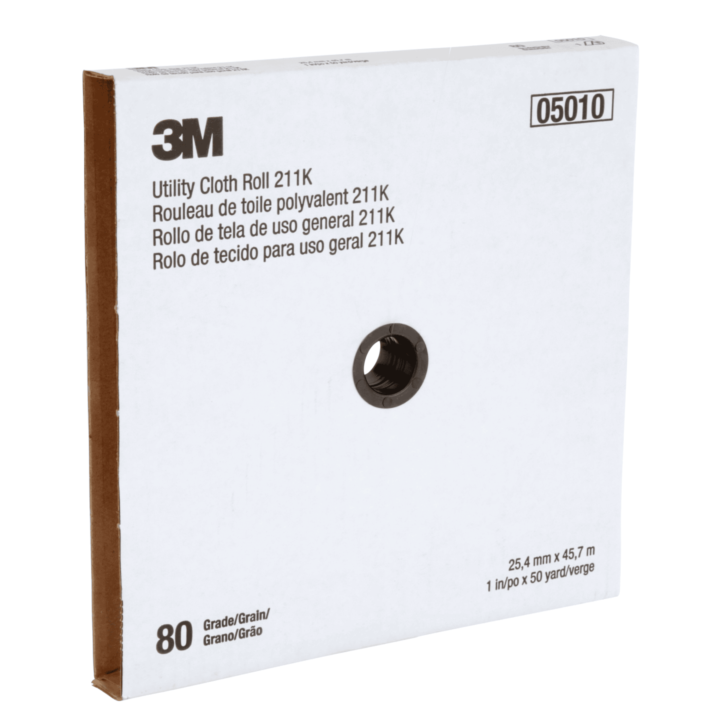 3M™ Utility Cloth Roll 211K, 80 J-weight, 1 in x 50 yd, Full-flex, 5 ea/Case
