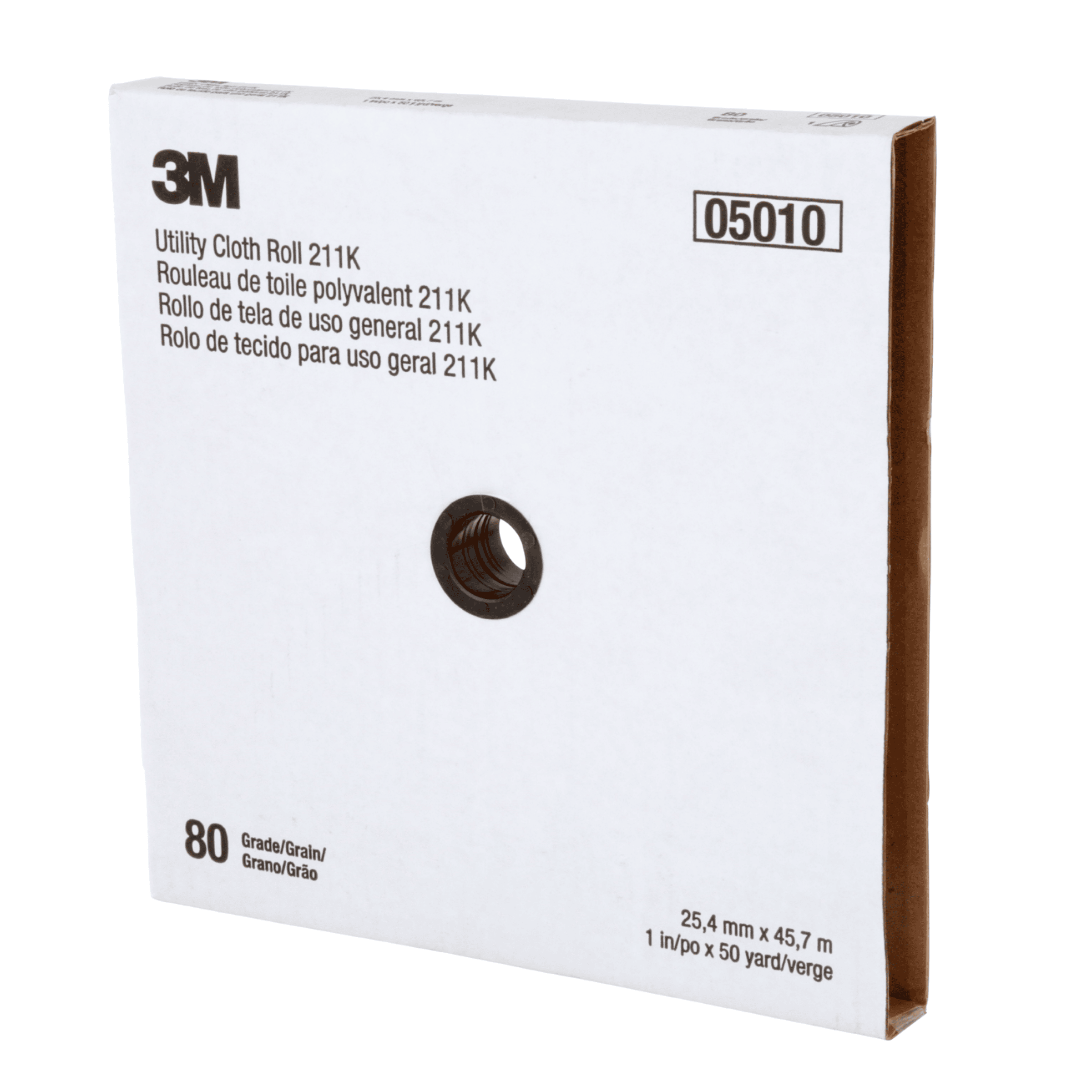 3M™ Utility Cloth Roll 211K, 80 J-weight, 1 in x 50 yd, Full-flex, 5 ea/Case