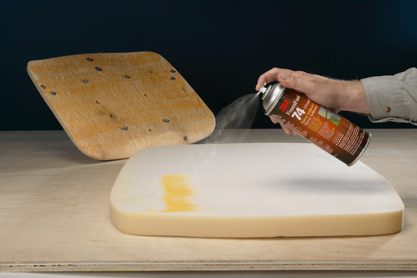 3M™ Foam Fast Spray Adhesive 74, Orange, 24 fl oz Can (Net Wt 16.9 oz), 12/Case, NOT FOR SALE IN CA AND OTHER STATES