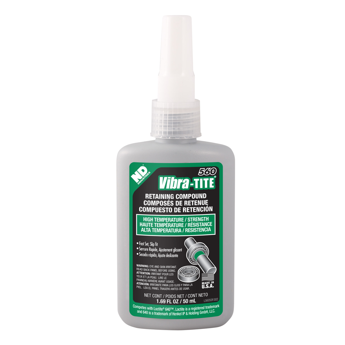 56050 - Vibra-Tite 560 High Strength – High Temperature Retaining Compound - Green - 50mL
