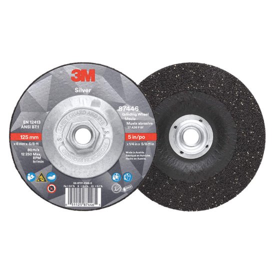 (image for) 87446-Silver Depressed Ctr Grinding Wheel, Type 27 Quick Change - Click Image to Close