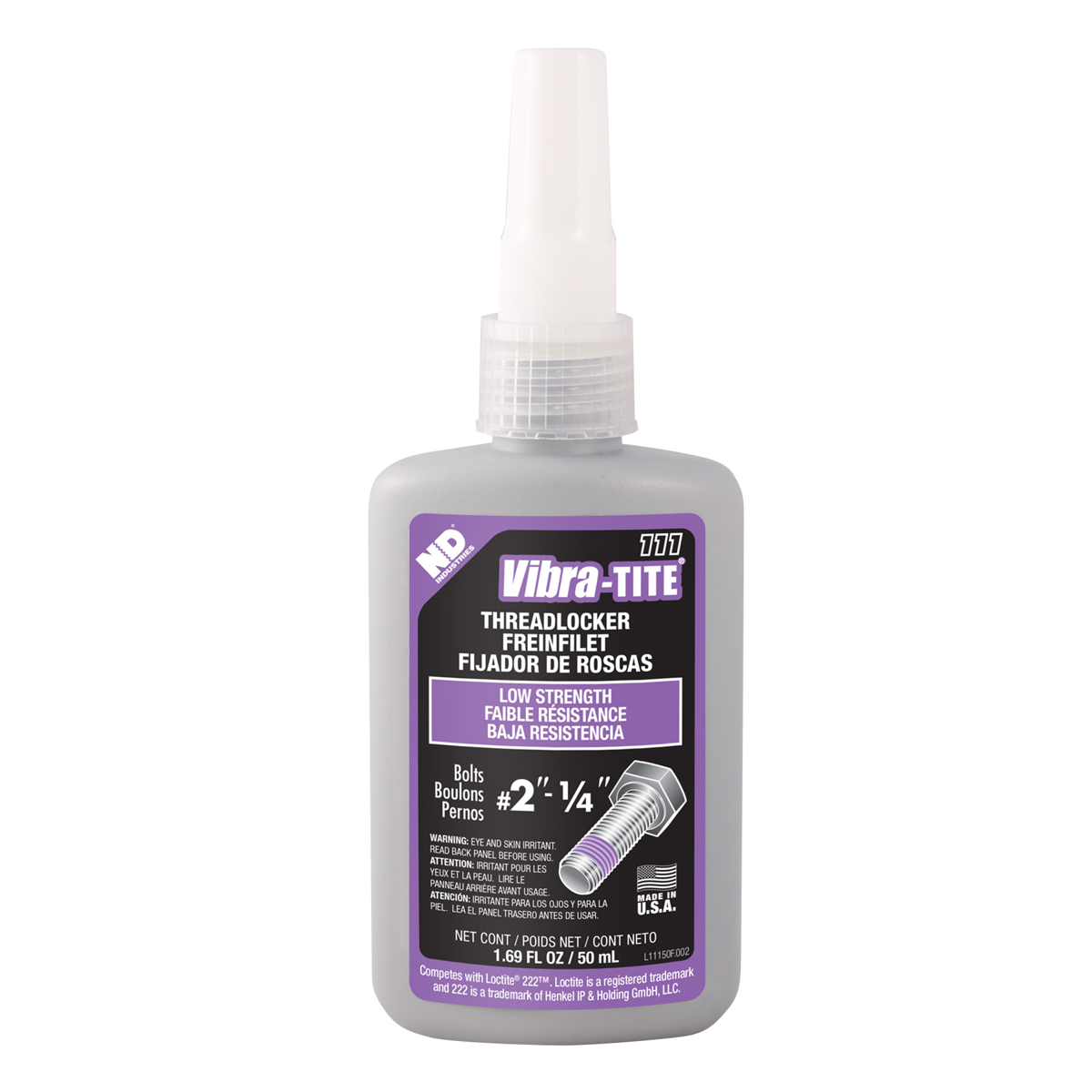 11150 - Vibra-Tite 111 Low Strength Threadlocker - Purple - 50mL