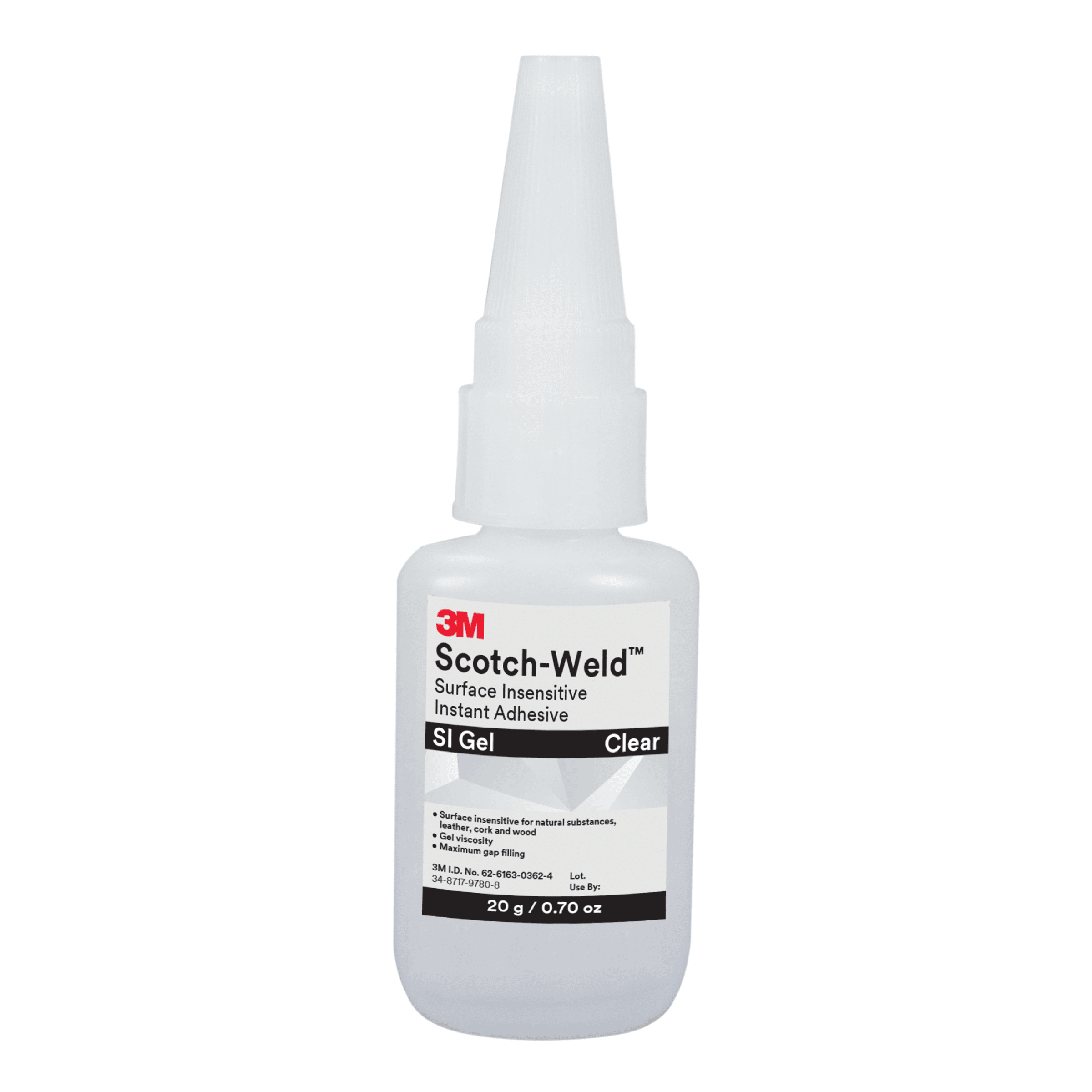 3M™ Scotch-Weld™ Surface Insensitive Instant Adhesive SI Gel, Clear, 20 Gram, 10/Case