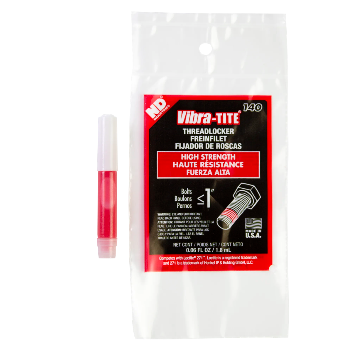 14002 - Vibra-Tite 140 High Strength Threadlocker - Red - 1.8mL