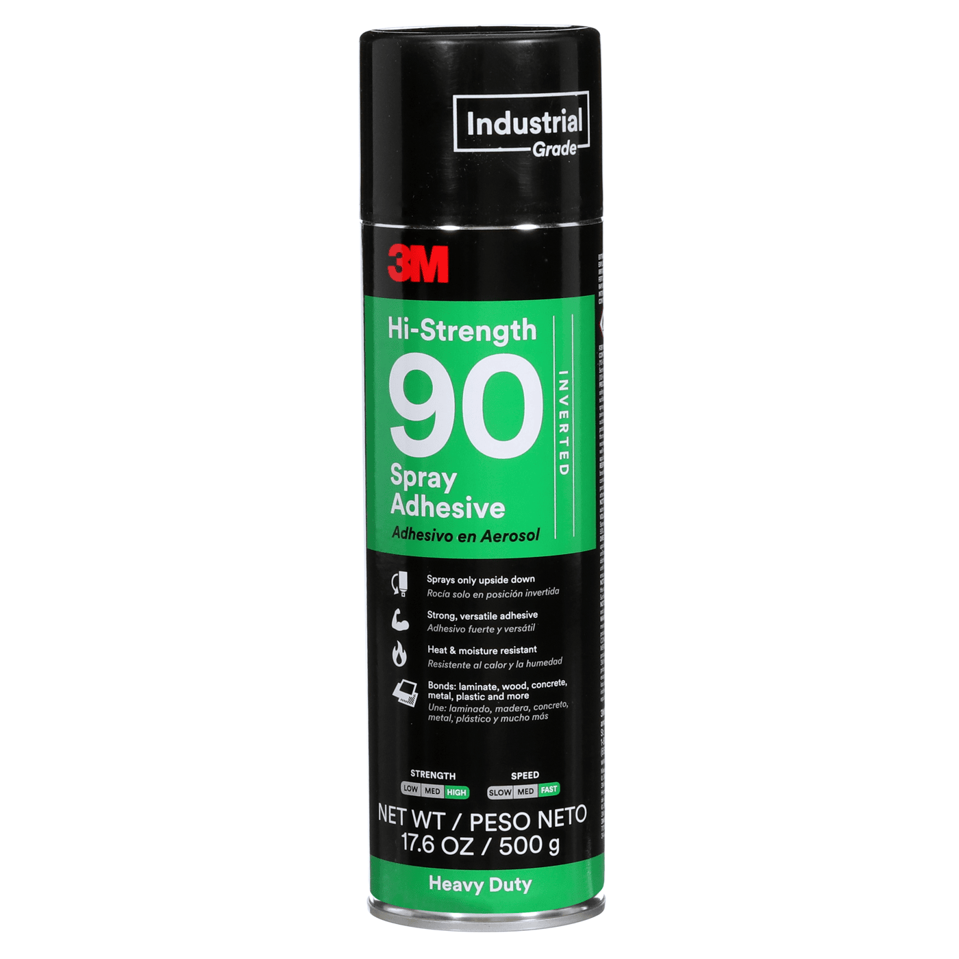 3M™ Hi-Strength Spray Adhesive 90, Inverted, Clear, 24 fl oz Can (Net Wt 17.6 oz), 12/Case, NOT FOR SALE IN CA AND OTHER STATES