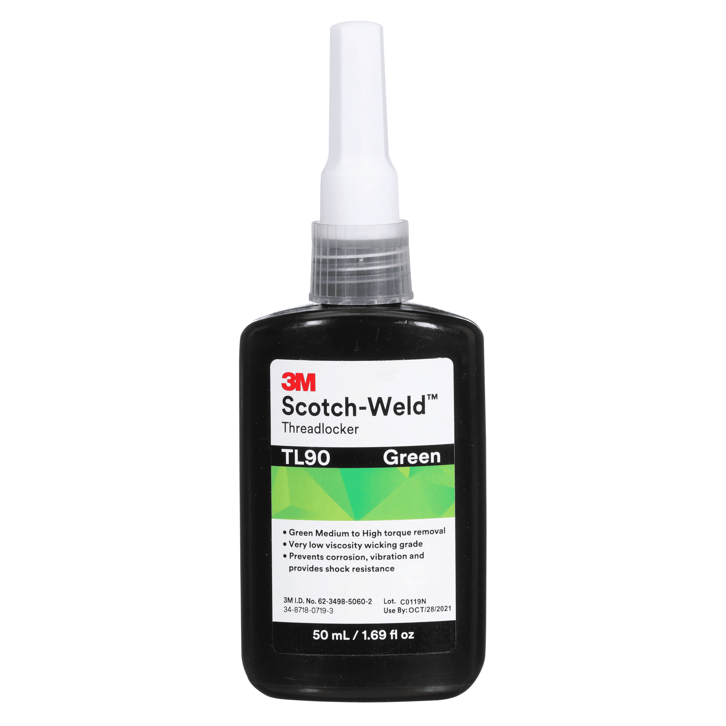 3M™ Scotch-Weld™ Threadlocker TL90, Green, 50 mL Bottle, 10/case