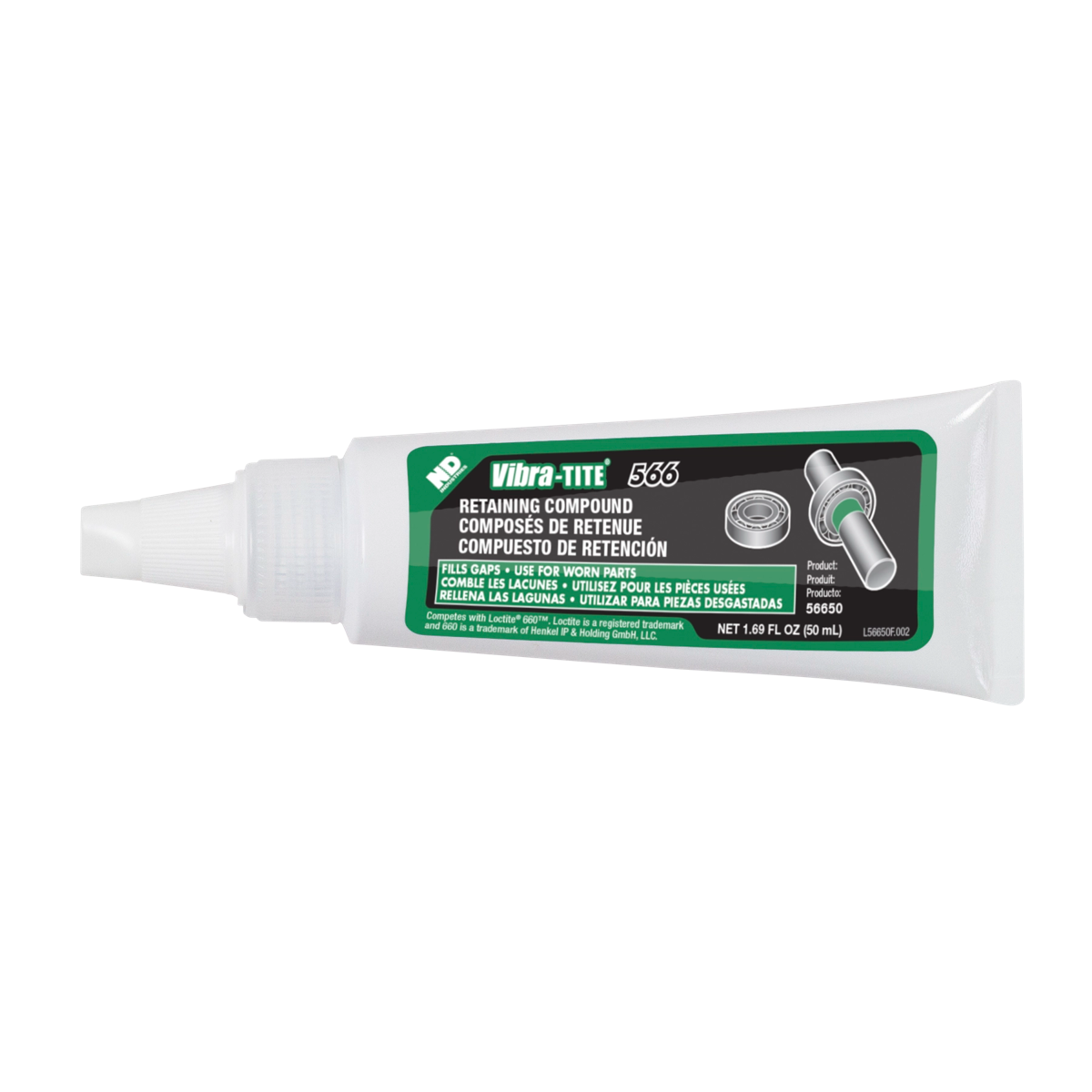 56650 - Vibra-Tite 566 Gap Filling – For Worn Parts Retaining Compound - Gray - 50mL