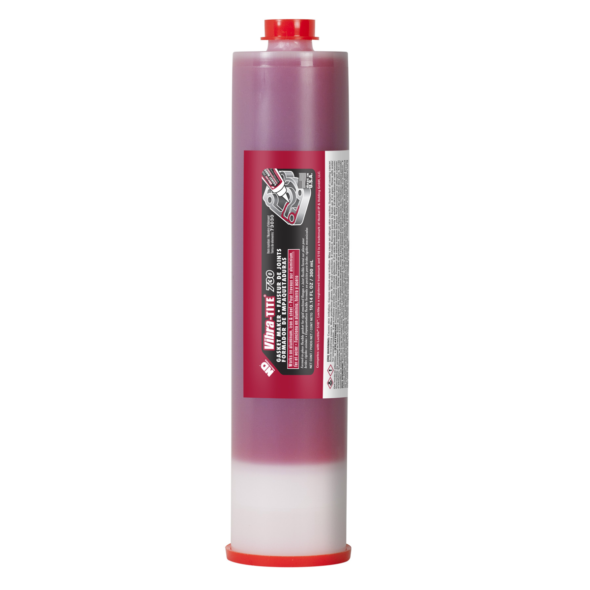 73030 - Vibra-Tite 730 Flexible Solvent Resistant Gasket Maker - Red - 300mL