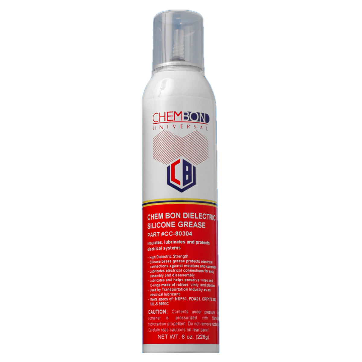 CC-80304 - Dielectric Silicone Grease, 8oz Aerosol with 3" insertion nozzle