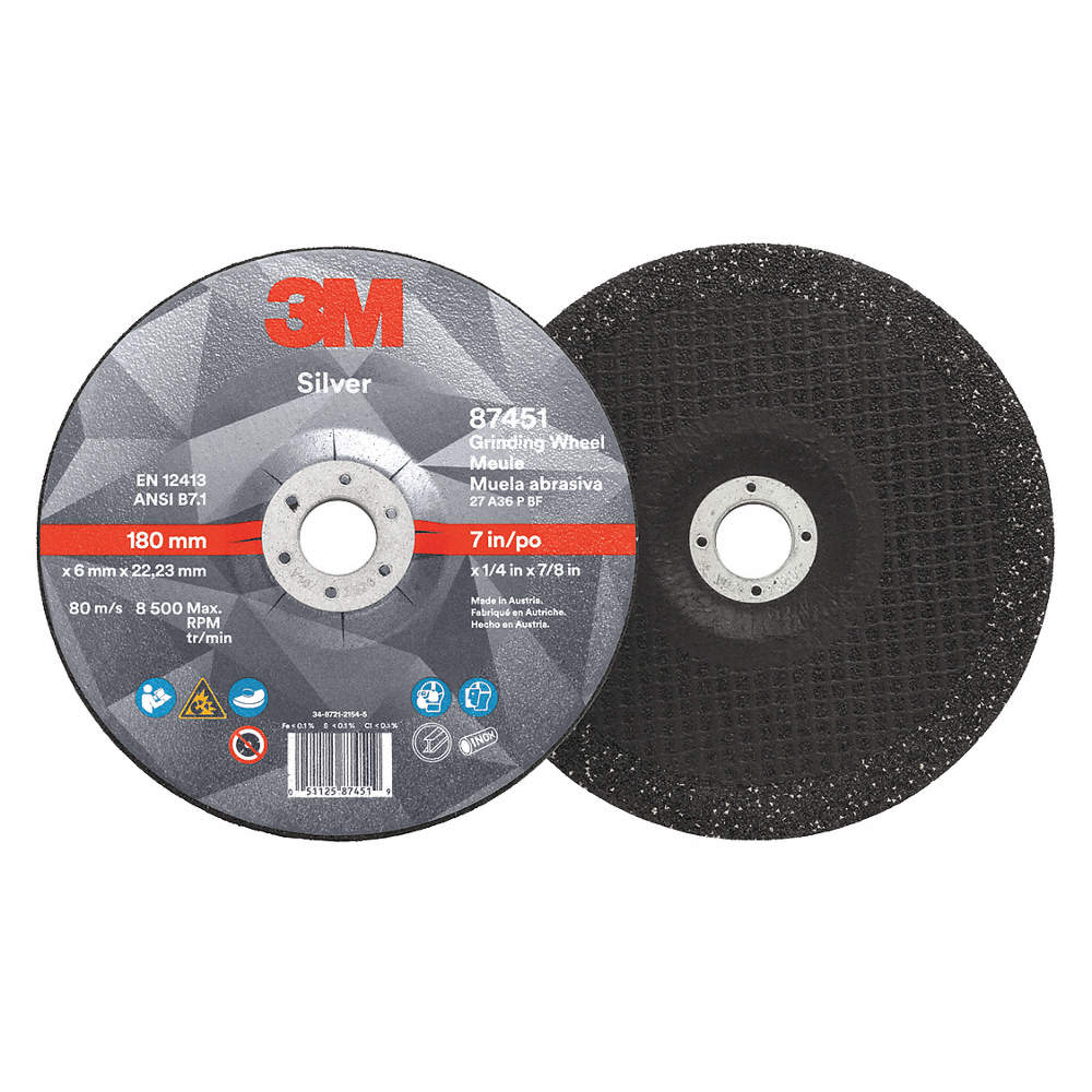 87451-Silver Depressed Center Grinding Wheel, Type 27